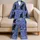 Black Cat Among Violet Flowers for Relaxed Coastal Evenings and Cozy Cat Lovers Everywhere Satin Pajamas Set - 5