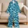 Blue Ocean Waves and White Sea Foam for Relaxed Coastal Summer Getaways Satin Pajamas Set - 5