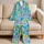 Colorful Cartoon Octopus and Seaweed for Playful Coastal Summer Surfing Days Satin Pajamas Set - 5