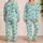 Cheerful Blue Pufferfish Ocean Vibes for Relaxed Coastal Lounging and Summer Getaways Satin Pajamas Set - 2