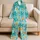 Octopus And Seashells For Tropical Beach Days And Coastal Getaways Satin Pajamas Set - 5