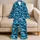 Turquoise Ocean Current Waves for Relaxed Summer Beach Getaways Satin Pajamas Set - 5
