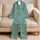 Cartoon Shark Ocean Scene for Relaxed Summer Beach Days and Coastal Gift Giving Fun Satin Pajamas Set - 5