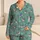 Cartoon Shark Ocean Scene for Relaxed Summer Beach Days and Coastal Gift Giving Fun Satin Pajamas Set - 1