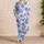 Blue Purple Octopus Ocean Motifs for Relaxed Coastal Getaways and Easy Summer Escapes Satin Pajamas Set - 4