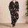 Pink Flamingos on Black for Tropical Summer Getaways and Relaxed Coastal Lounging Satin Pajamas Set - 4