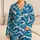 Japanese Ocean Waves in Deep Blue for Relaxed Coastal Getaways and Summer Escapes Satin Pajamas Set - 1