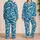Japanese Ocean Waves in Deep Blue for Relaxed Coastal Getaways and Summer Escapes Satin Pajamas Set - 2