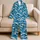 Japanese Ocean Waves in Deep Blue for Relaxed Coastal Getaways and Summer Escapes Satin Pajamas Set - 5