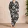 White Hibiscus and Tropical Leaves for Relaxed Island Getaways and Summer Escapes Satin Pajamas Set - 4
