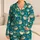 Cheerful Blue Pufferfish and Golden Fins for Playful Ocean Days Satin Pajamas Set - 1