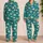 Cheerful Blue Pufferfish and Golden Fins for Playful Ocean Days Satin Pajamas Set - 2