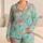 Watercolor Octopus and Jellyfish Ocean Life for Sunny Coastal Getaways and Surf Days Satin Pajamas Set - 1