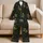 Pixelated Green Snake Motifs for Retro Arcade Nights and Relaxed Weekend Style Satin Pajamas Set - 5