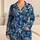 Navy Aegean Palm Trees for Coastal Getaways and Relaxed Summer Lounging by the Sea Satin Pajamas Set - 1