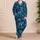 Midnight Blue Mandala Blooms for Relaxed Evenings and Thoughtful Gifts for Him Satin Pajamas Set - 4