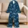 Midnight Blue Mandala Blooms for Relaxed Evenings and Thoughtful Gifts for Him Satin Pajamas Set - 5