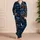 Haunted Cabin And Floating Skulls For Spooky Halloween Nights And Cozy Gothic Evenings Satin Pajamas Set - 4