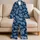 Silver Palm Fronds for Relaxed Coastal Evenings and Breezy Tropical Getaways Satin Pajamas Set - 5