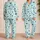 Blue Green Heart Motifs for Cozy Evenings and Thoughtful Gifts for Men at Home Satin Pajamas Set - 2