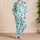 Blue Green Heart Motifs for Cozy Evenings and Thoughtful Gifts for Men at Home Satin Pajamas Set - 4