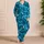 Blue Cosmic Waves for Dreamy Lounge Nights and Relaxed Weekend Comfort for Men Satin Pajamas Set - 4
