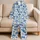 Blue Seaside Palms And Starfish For Relaxed Coastal Vacation Style Satin Pajamas Set - 5