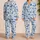 Blue Seaside Palms And Starfish For Relaxed Coastal Vacation Style Satin Pajamas Set - 2
