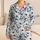 Blue Daisy and Leaf Motifs for Calm Botanical Lounging and Relaxed Home Evenings Satin Pajamas Set - 1