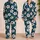 Navy Hibiscus and Tropical Flowers for Relaxed Beach Vacations and Island Getaways Satin Pajamas Set - 2