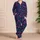 Magenta Leaves and Coral Berries for Cozy Lounging and Relaxed Evenings for Men Satin Pajamas Set - 4