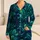 Emerald Teal Feather Clusters for Relaxed Evenings and Cozy Nights Satin Pajamas Set - 1