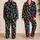 Colorful Neon Skull Art for Beach Vacations and Bold Streetwear Style Satin Pajamas Set - 2