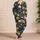 Navy Blue and Golden Wildflowers for Cozy Evenings and Relaxed Weekend Lounging Satin Pajamas Set - 4