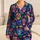 Vibrant Floral Sugar Skulls for Day of the Dead Festive Lounge and Vacation Style Satin Pajamas Set - 1
