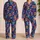 Vibrant Floral Sugar Skulls for Day of the Dead Festive Lounge and Vacation Style Satin Pajamas Set - 2