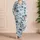 Blue Coastal Palms and Seashells for Relaxed Island Getaways and Sunny Beach Escapes Satin Pajamas Set - 4