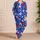 Patriotic Red White Blue Stars for Festive Lounging and Fourth of July Gifting Satin Pajamas Set - 4