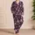 Ivory Skull and Crossbones on Deep Plum for Beach Days and Relaxed Gothic Summer Style Satin Pajamas Set - 4
