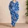 Deep Blue Coral and Starfish Coastal Escape for Relaxed Seaside Vacation Days Satin Pajamas Set - 4