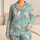 Conch Shells and Spiral Seashells for Relaxed Coastal Vacation Style Satin Pajamas Set - 1