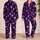 Purple Skull Motifs for Spooky Beach Nights and Relaxed Coastal Lounging for Him Satin Pajamas Set - 2