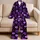 Purple Skull Motifs for Spooky Beach Nights and Relaxed Coastal Lounging for Him Satin Pajamas Set - 5