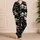 Ivory Skull And Crossbones Motifs For Coastal Lounging And Relaxed Summer Days Satin Pajamas Set - 4