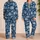 Navy Palm Fronds for Relaxed Coastal Getaways and Tropical Vacation Style All Year Satin Pajamas Set - 2