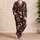 Ivory Skulls and Crimson Blossoms for Dark Gothic Nights and Relaxed Everyday Lounging Satin Pajamas Set - 4