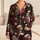 Ivory Skulls and Crimson Blossoms for Dark Gothic Nights and Relaxed Everyday Lounging Satin Pajamas Set - 1