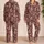 Burgundy Paisley and Daisy Motifs for Relaxed Evenings and Weekend Lounging Satin Pajamas Set - 2