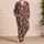 Burgundy Paisley and Daisy Motifs for Relaxed Evenings and Weekend Lounging Satin Pajamas Set - 4