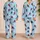 Hockey Skaters on Icy Blue Rink Lines for Cozy Winter Lounging and Game-Day Fans Satin Pajamas Set - 2
